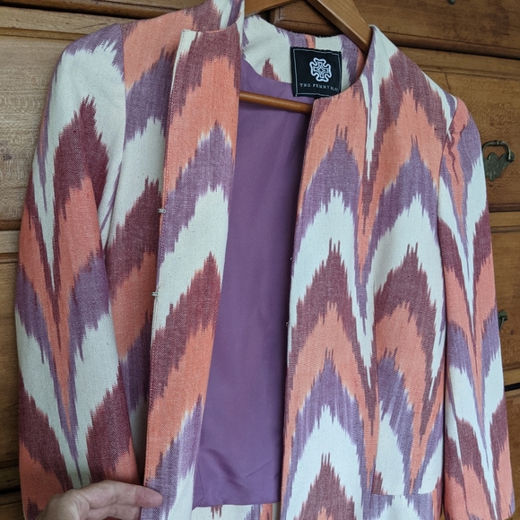 Two Penny Blue Ikat Jacket: one of a kind - Picture 3 of 4